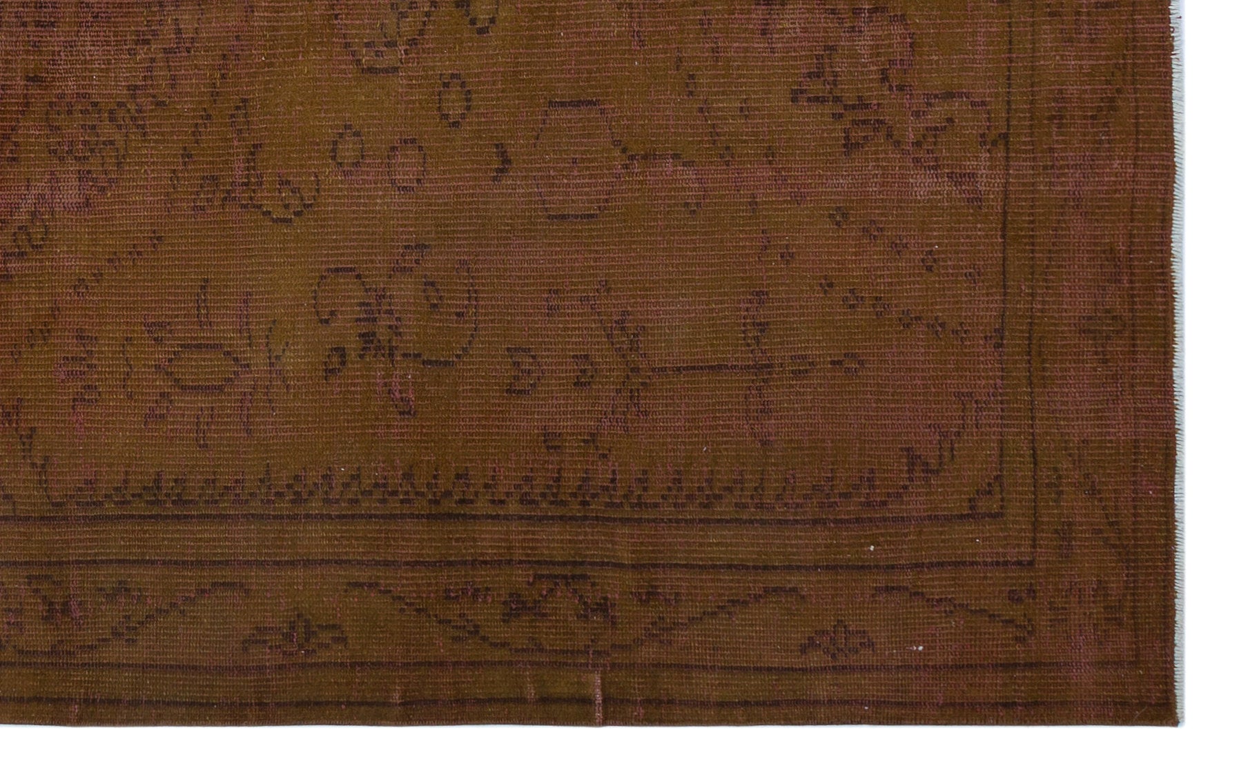 Brown Over Dyed Vintage Rug 5'1'' x 8'3'' ft 154 x 252 cm