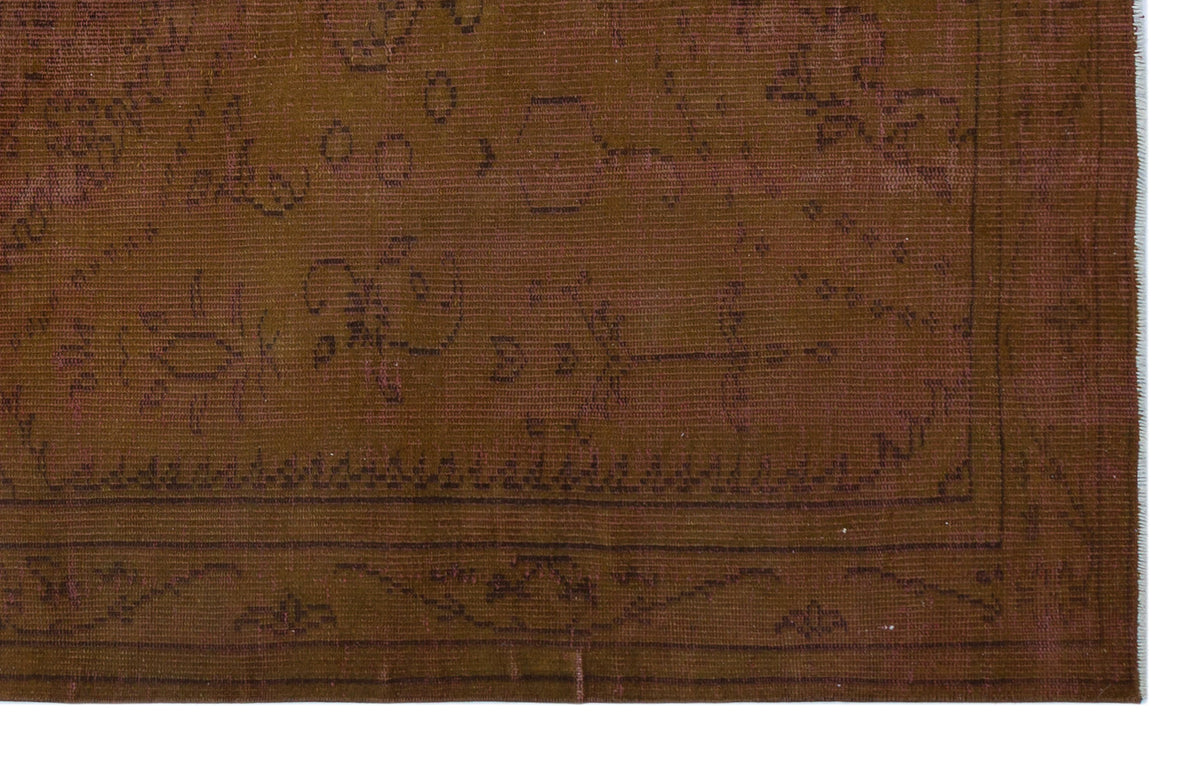 Brown Over Dyed Vintage Rug 5&#39;1&#39;&#39; x 8&#39;3&#39;&#39; ft 154 x 252 cm