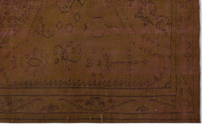 Brown Over Dyed Vintage Rug 5'1'' x 8'3'' ft 154 x 252 cm