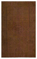 Brown Over Dyed Vintage Rug 5'1'' x 8'3'' ft 154 x 252 cm