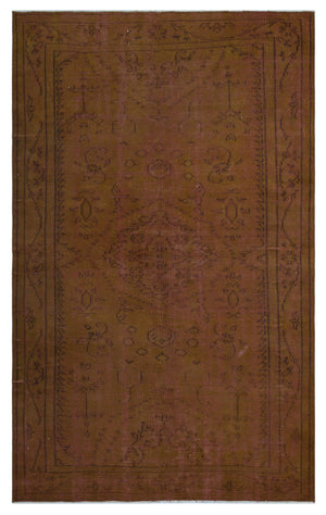 Brown Over Dyed Vintage Rug 5'1'' x 8'3'' ft 154 x 252 cm