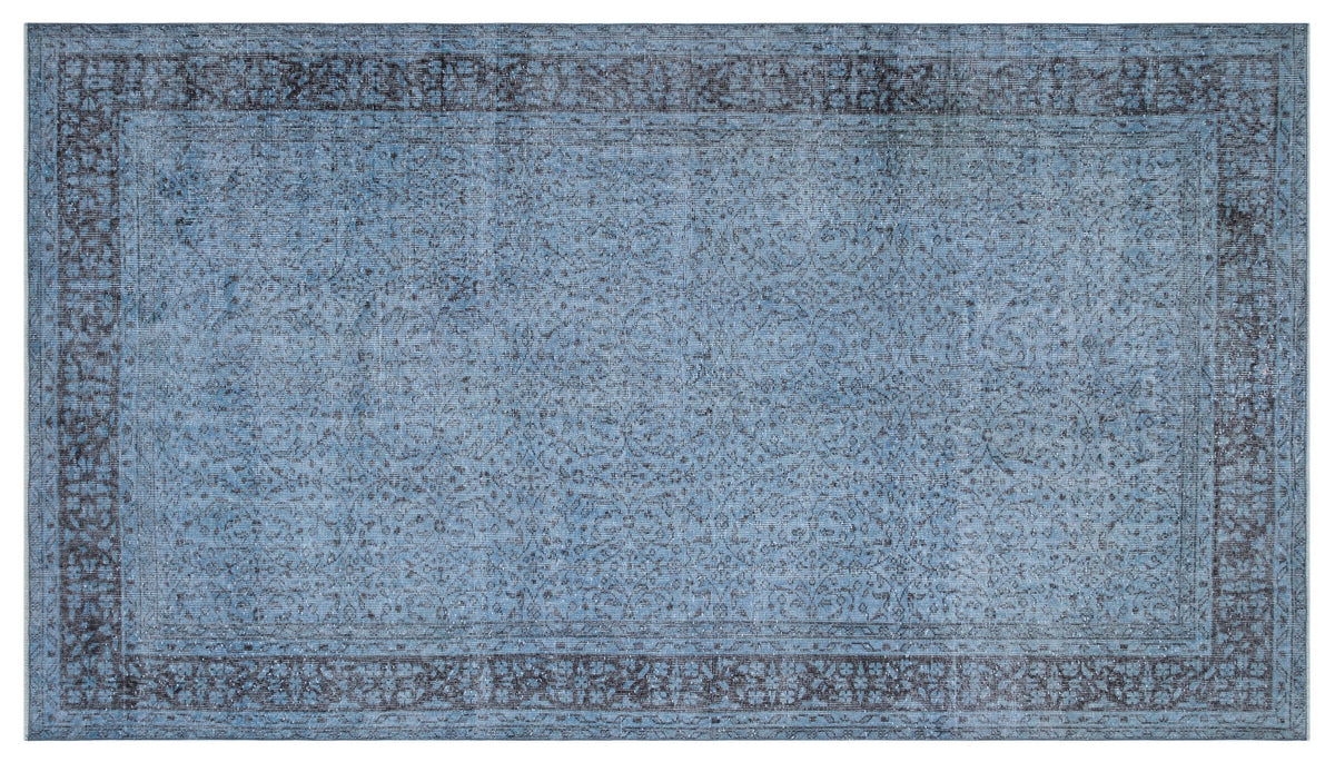 Blue Over Dyed Vintage Rug 5&#39;10&#39;&#39; x 10&#39;4&#39;&#39; ft 177 x 315 cm