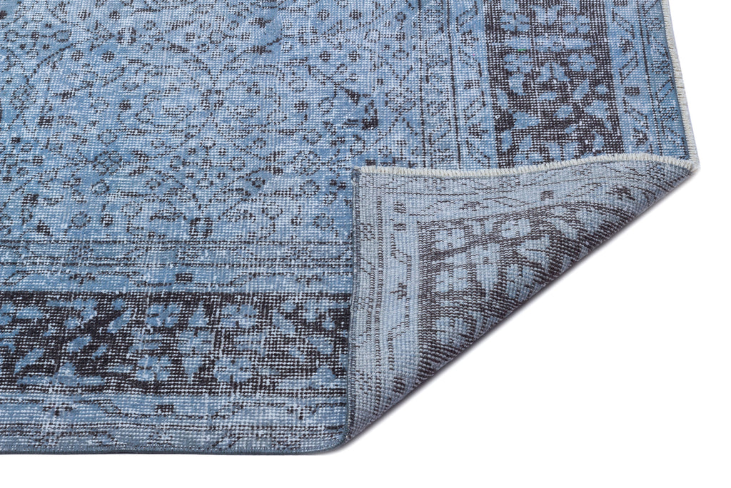 Blue Over Dyed Vintage Rug 5'10'' x 10'4'' ft 177 x 315 cm