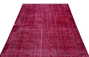 Red Over Dyed Vintage Rug 5'5'' x 8'8'' ft 164 x 265 cm