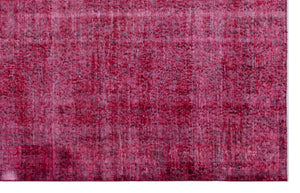 Red Over Dyed Vintage Rug 5'5'' x 8'8'' ft 164 x 265 cm