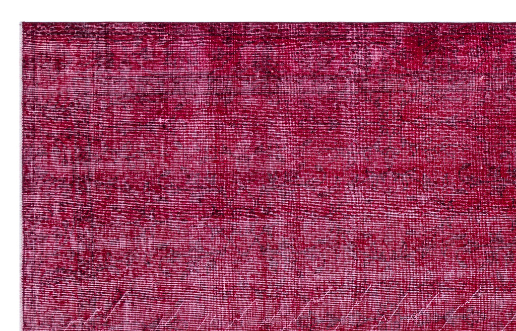 Red Over Dyed Vintage Rug 5'5'' x 8'8'' ft 164 x 265 cm