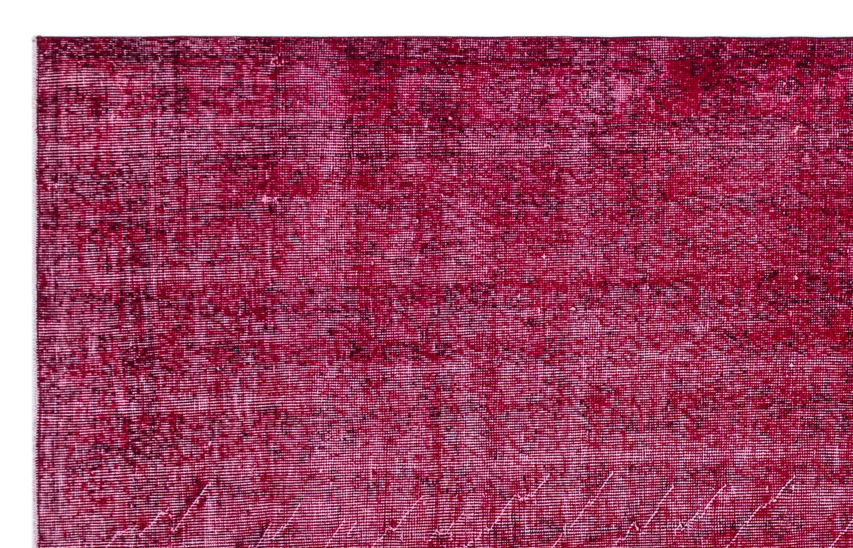 Red Over Dyed Vintage Rug 5&#39;5&#39;&#39; x 8&#39;8&#39;&#39; ft 164 x 265 cm