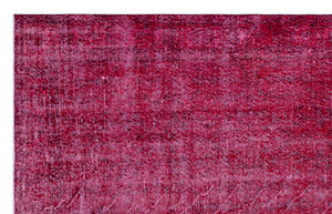 Red Over Dyed Vintage Rug 5'5'' x 8'8'' ft 164 x 265 cm