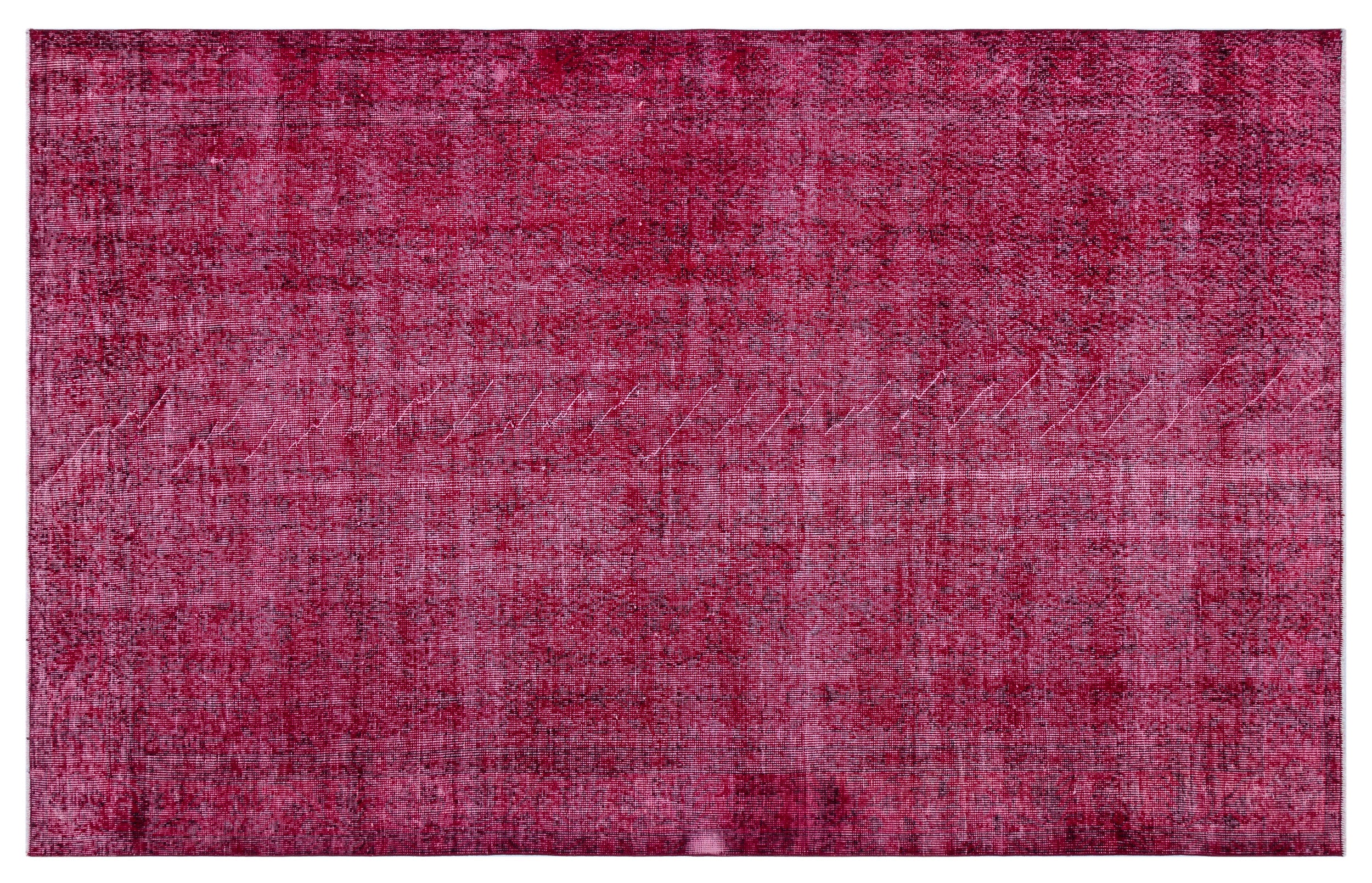 Red Over Dyed Vintage Rug 5'5'' x 8'8'' ft 164 x 265 cm