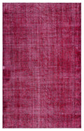 Red Over Dyed Vintage Rug 5'5'' x 8'8'' ft 164 x 265 cm
