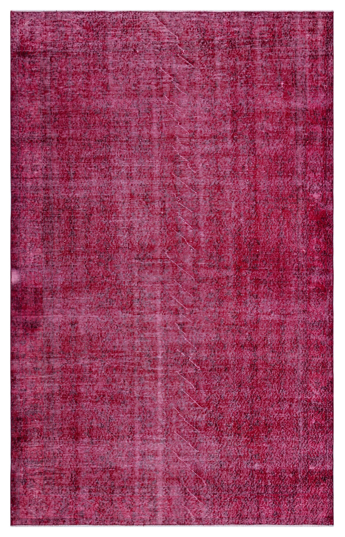 Red Over Dyed Vintage Rug 5&#39;5&#39;&#39; x 8&#39;8&#39;&#39; ft 164 x 265 cm