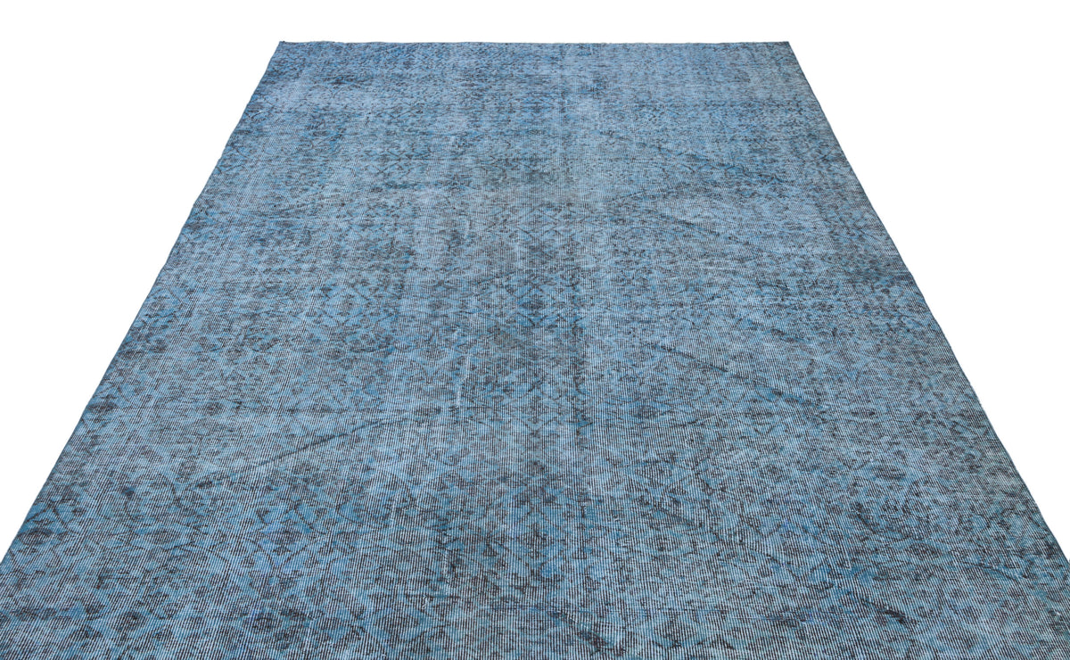 Blue Over Dyed Vintage Rug 6&#39;7&#39;&#39; x 10&#39;1&#39;&#39; ft 200 x 308 cm