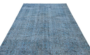 Blue Over Dyed Vintage Rug 6'7'' x 10'1'' ft 200 x 308 cm