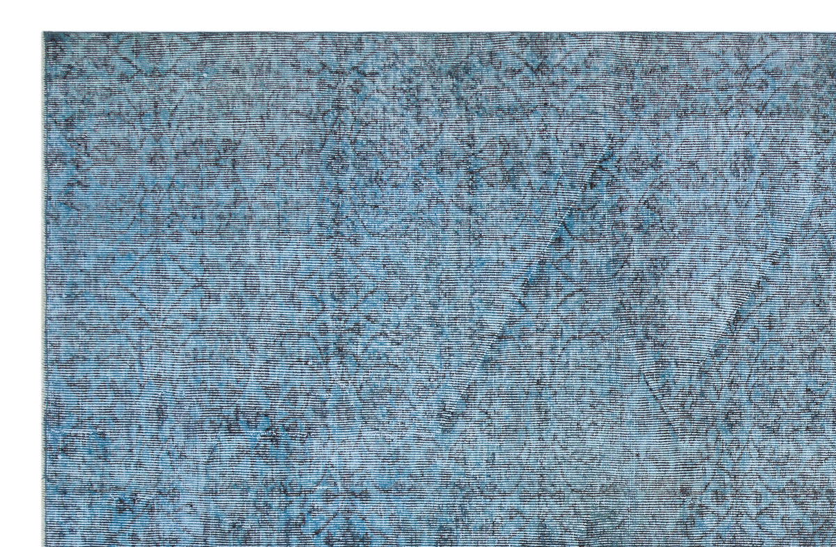 Blue Over Dyed Vintage Rug 6&#39;7&#39;&#39; x 10&#39;1&#39;&#39; ft 200 x 308 cm