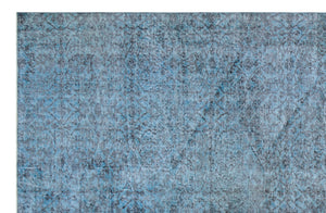 Blue Over Dyed Vintage Rug 6'7'' x 10'1'' ft 200 x 308 cm