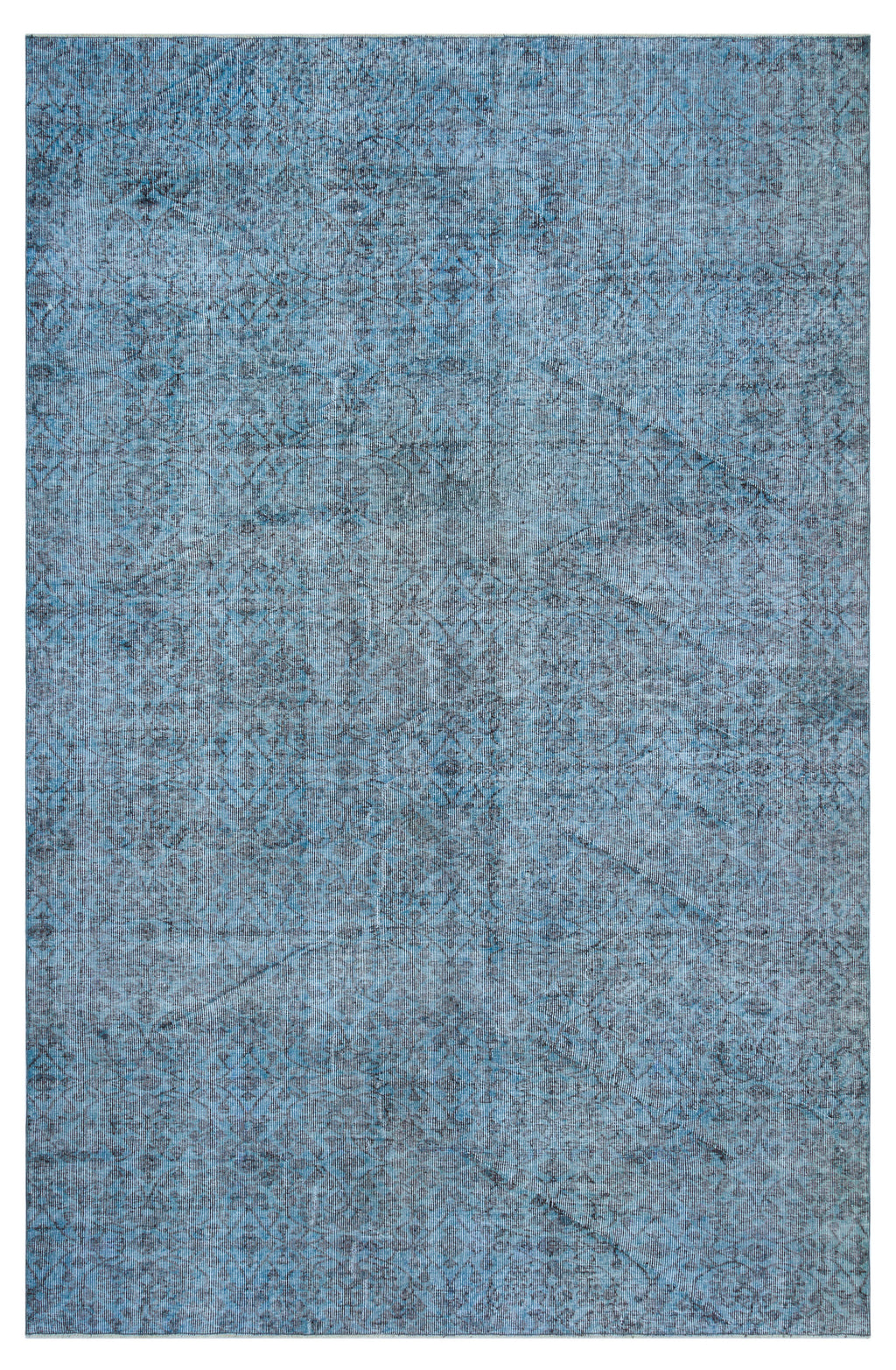 Blue Over Dyed Vintage Rug 6'7'' x 10'1'' ft 200 x 308 cm