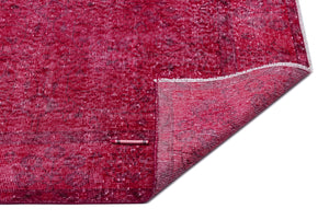 Red Over Dyed Vintage Rug 5'9'' x 9'5'' ft 174 x 287 cm