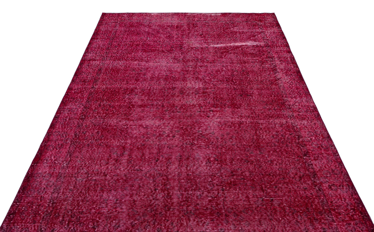 Red Over Dyed Vintage Rug 5&#39;9&#39;&#39; x 9&#39;5&#39;&#39; ft 174 x 287 cm