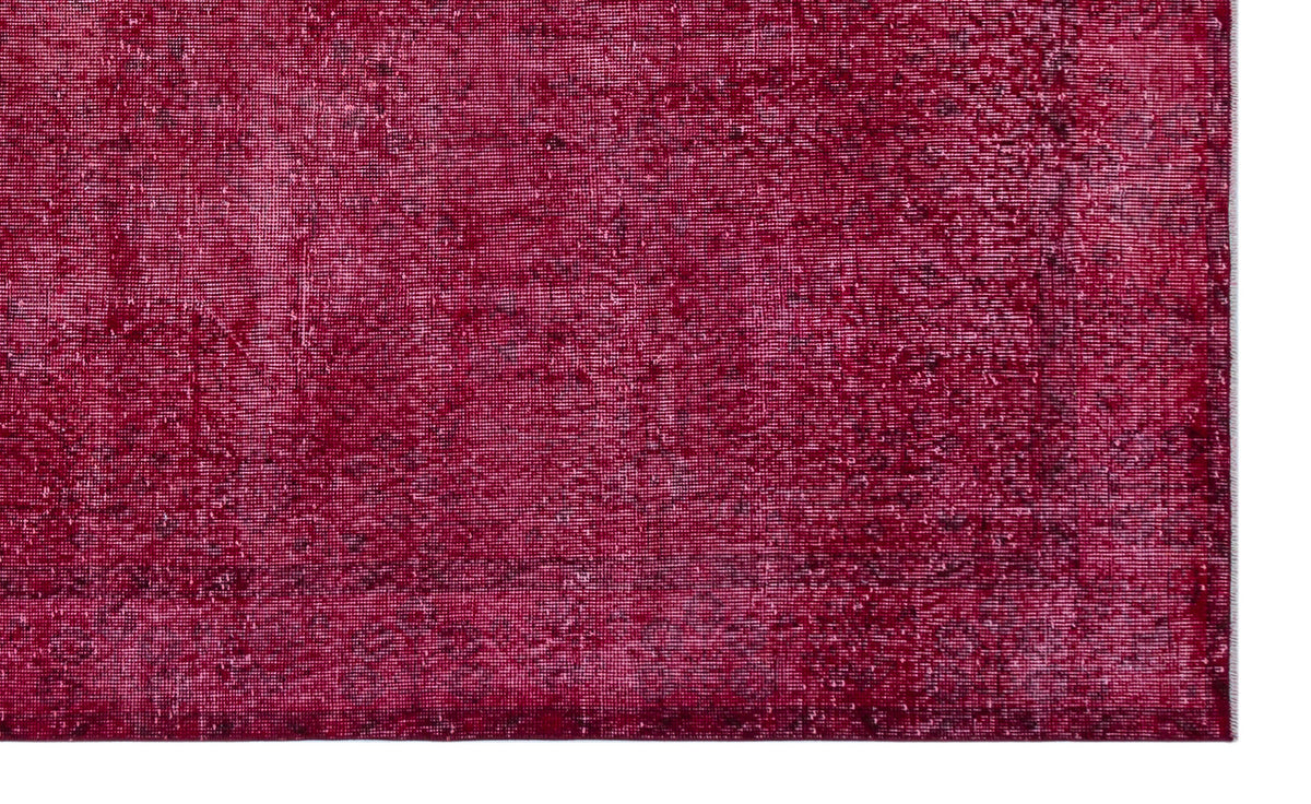 Red Over Dyed Vintage Rug 5&#39;9&#39;&#39; x 9&#39;5&#39;&#39; ft 174 x 287 cm