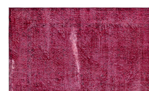 Red Over Dyed Vintage Rug 5'9'' x 9'5'' ft 174 x 287 cm