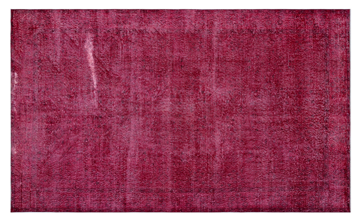 Red Over Dyed Vintage Rug 5&#39;9&#39;&#39; x 9&#39;5&#39;&#39; ft 174 x 287 cm
