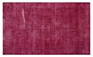 Red Over Dyed Vintage Rug 5'9'' x 9'5'' ft 174 x 287 cm