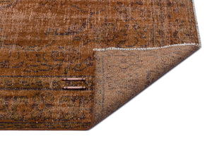 Brown Over Dyed Vintage Rug 6'1'' x 8'11'' ft 186 x 273 cm