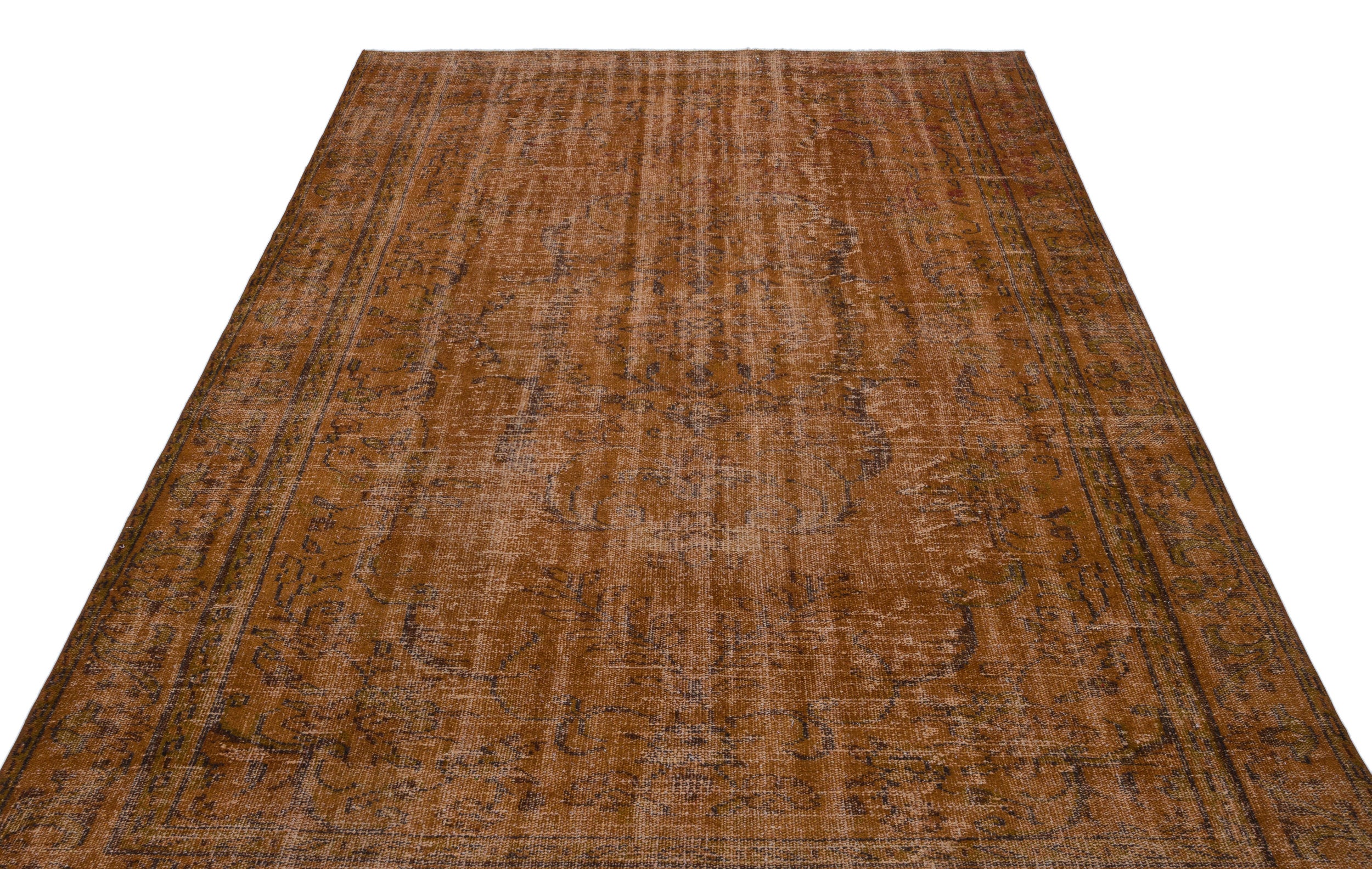 Brown Over Dyed Vintage Rug 6'1'' x 8'11'' ft 186 x 273 cm