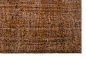 Brown Over Dyed Vintage Rug 6'1'' x 8'11'' ft 186 x 273 cm