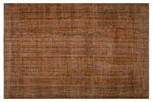 Brown Over Dyed Vintage Rug 6'1'' x 8'11'' ft 186 x 273 cm