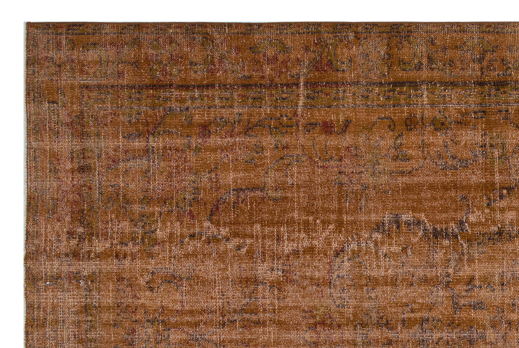Brown Over Dyed Vintage Rug 6'1'' x 8'11'' ft 186 x 273 cm