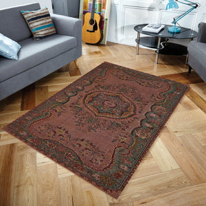 Bronze Over Dyed Rug I Traditional Design Rug | Turkish Rug | Hand Weaving Rug  | Bedroom Rug | Wool Rug | Vintage Rug | Tumbled Rug  | Naturel Rug | Boho Rug I   6'1'' x 9'11'' ft 185 x 303 cm