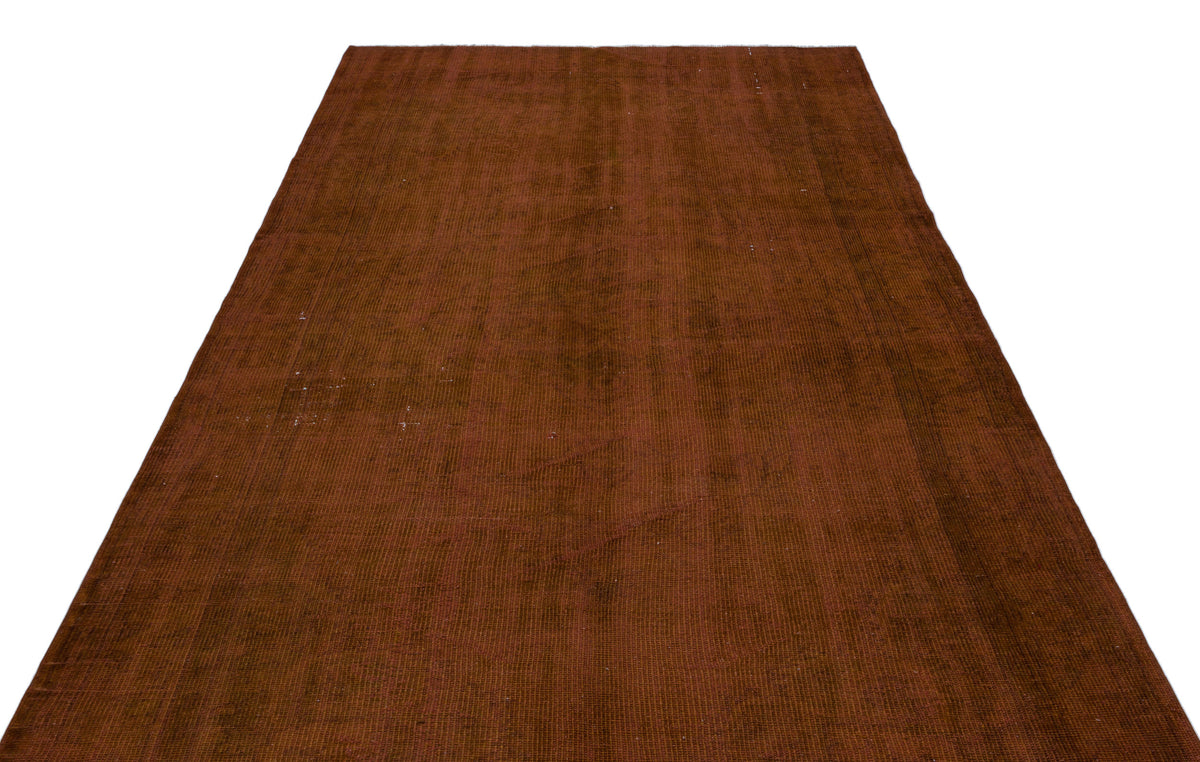 Brown Over Dyed Vintage Rug 5&#39;10&#39;&#39; x 9&#39;11&#39;&#39; ft 179 x 303 cm