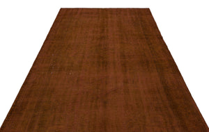 Brown Over Dyed Vintage Rug 5'10'' x 9'11'' ft 179 x 303 cm