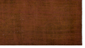 Brown Over Dyed Vintage Rug 5'10'' x 9'11'' ft 179 x 303 cm