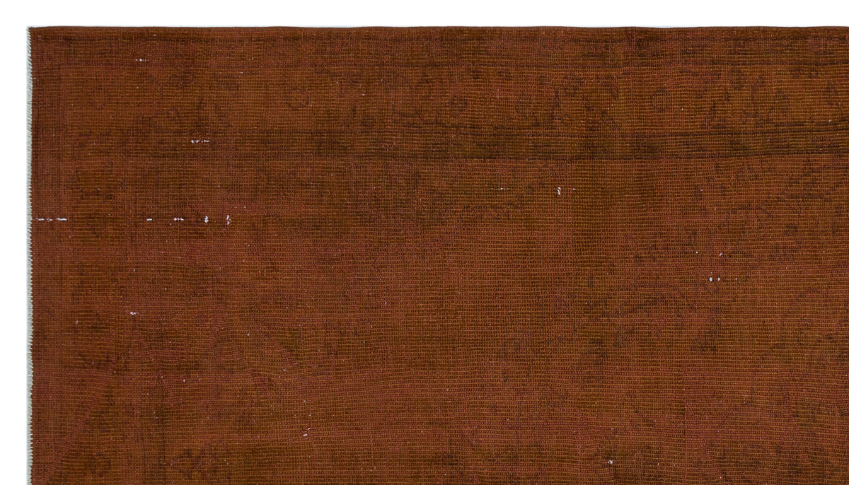 Brown Over Dyed Vintage Rug 5&#39;10&#39;&#39; x 9&#39;11&#39;&#39; ft 179 x 303 cm