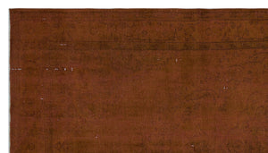 Brown Over Dyed Vintage Rug 5'10'' x 9'11'' ft 179 x 303 cm