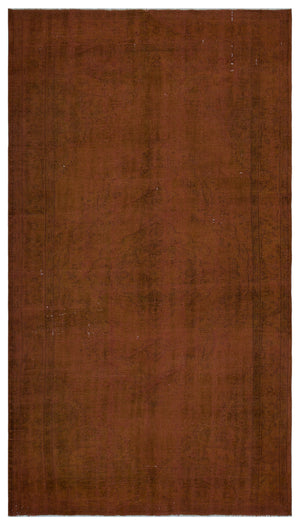 Brown Over Dyed Vintage Rug 5'10'' x 9'11'' ft 179 x 303 cm