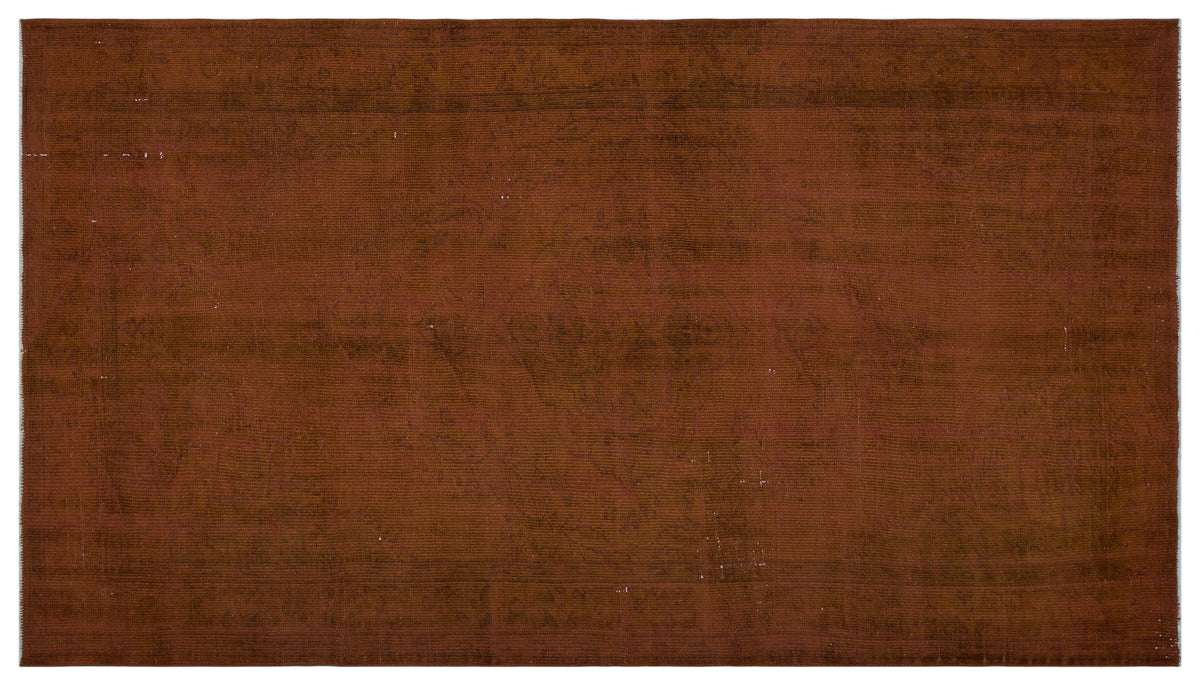 Brown Over Dyed Vintage Rug 5&#39;10&#39;&#39; x 9&#39;11&#39;&#39; ft 179 x 303 cm