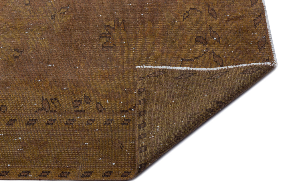 Brown Over Dyed Vintage Rug 5'4'' x 8'10'' ft 163 x 270 cm