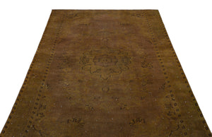 Brown Over Dyed Vintage Rug 5'4'' x 8'10'' ft 163 x 270 cm
