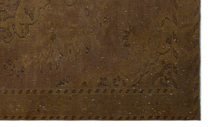 Brown Over Dyed Vintage Rug 5'4'' x 8'10'' ft 163 x 270 cm