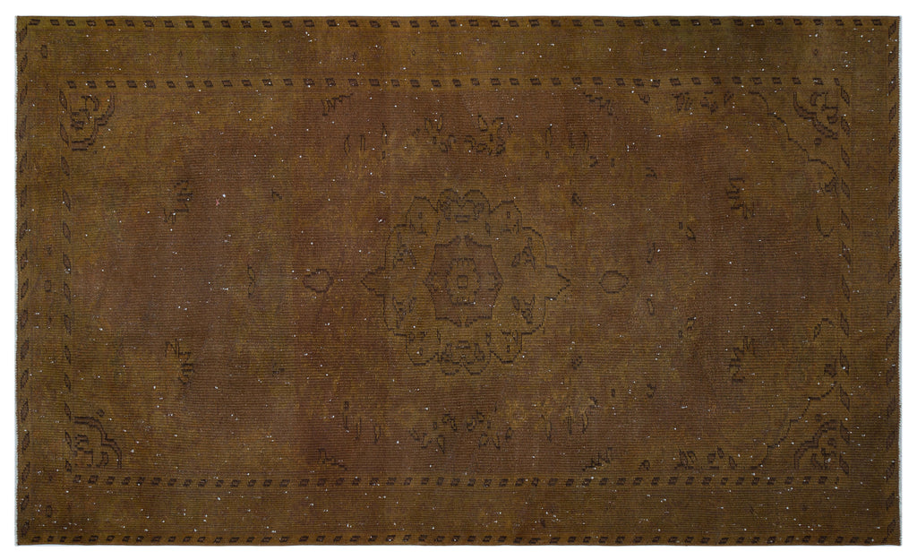 Brown Over Dyed Vintage Rug 5'4'' x 8'10'' ft 163 x 270 cm