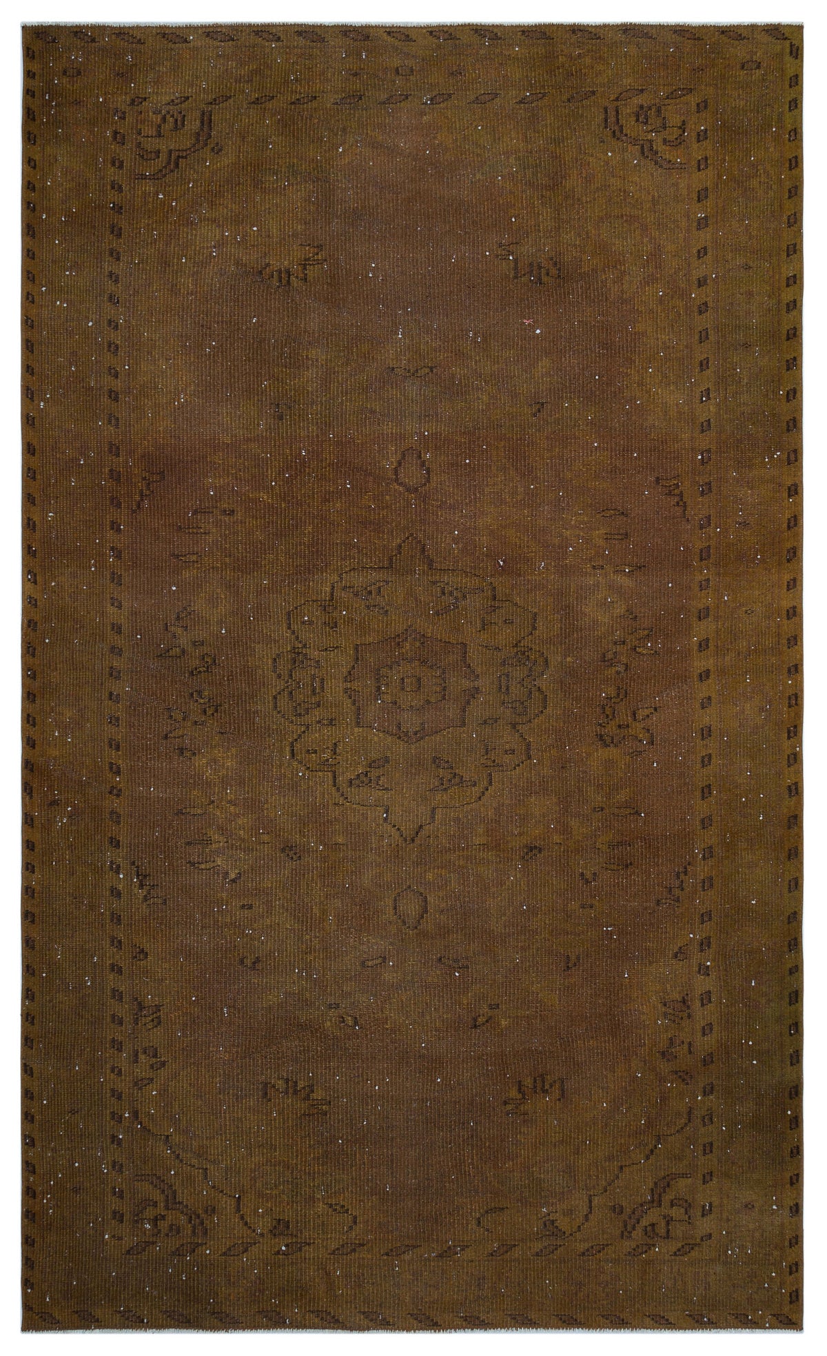 Brown Over Dyed Vintage Rug 5&#39;4&#39;&#39; x 8&#39;10&#39;&#39; ft 163 x 270 cm