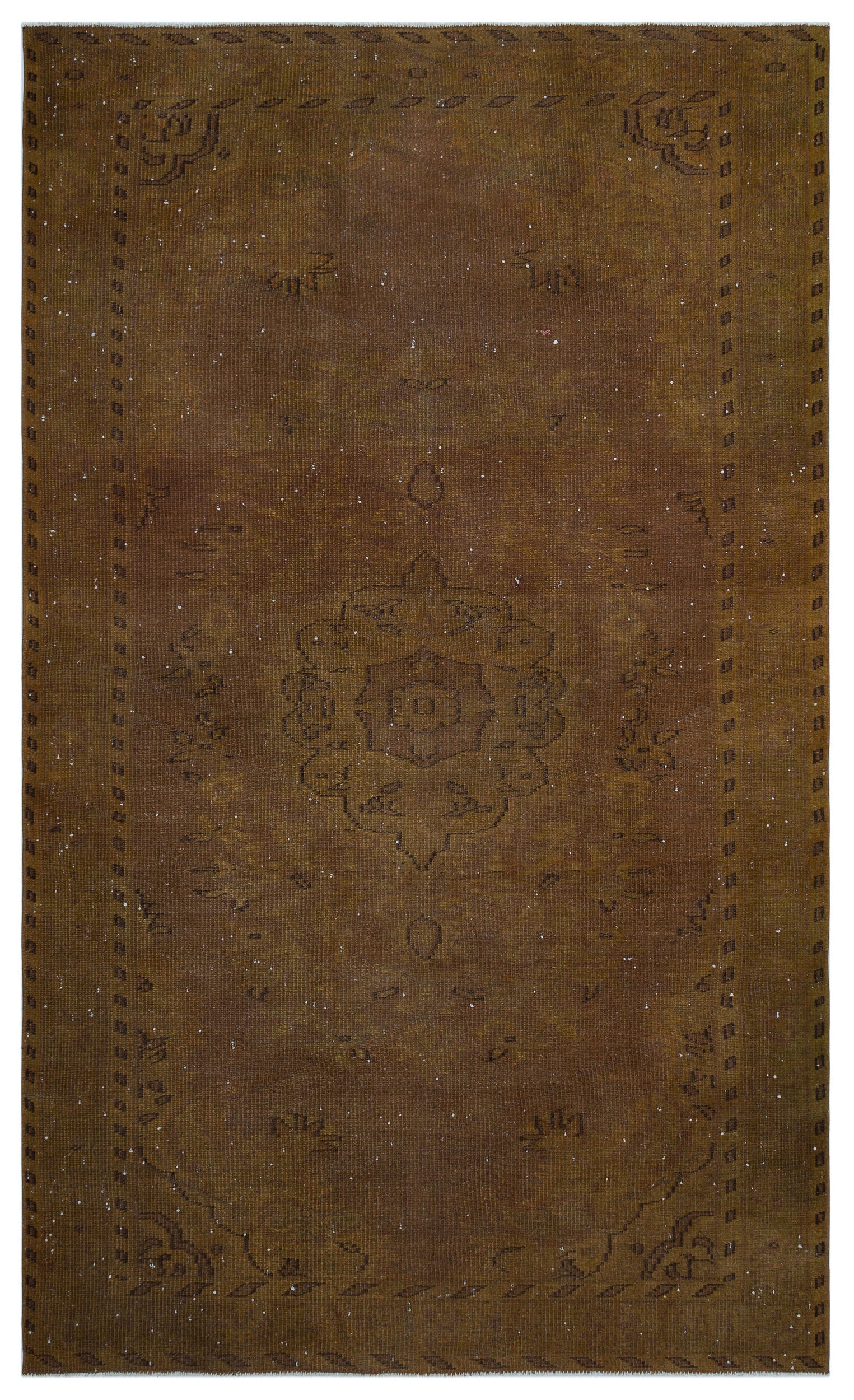 Brown Over Dyed Vintage Rug 5'4'' x 8'10'' ft 163 x 270 cm