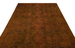 Brown Over Dyed Vintage Rug 6'2'' x 9'1'' ft 187 x 278 cm