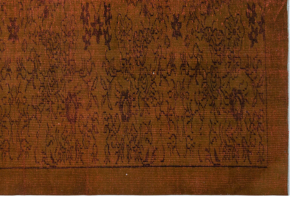 Brown Over Dyed Vintage Rug 6'2'' x 9'1'' ft 187 x 278 cm