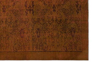 Brown Over Dyed Vintage Rug 6'2'' x 9'1'' ft 187 x 278 cm