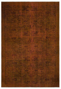 Brown Over Dyed Vintage Rug 6'2'' x 9'1'' ft 187 x 278 cm