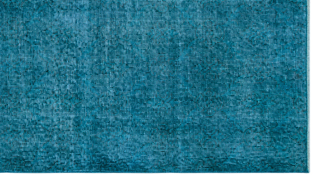 Turquoise  Over Dyed Vintage Rug 3'9'' x 6'8'' ft 115 x 203 cm